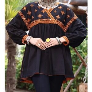almirah Black Lawn Tunic small Embroidered Beaded AL-LK-772